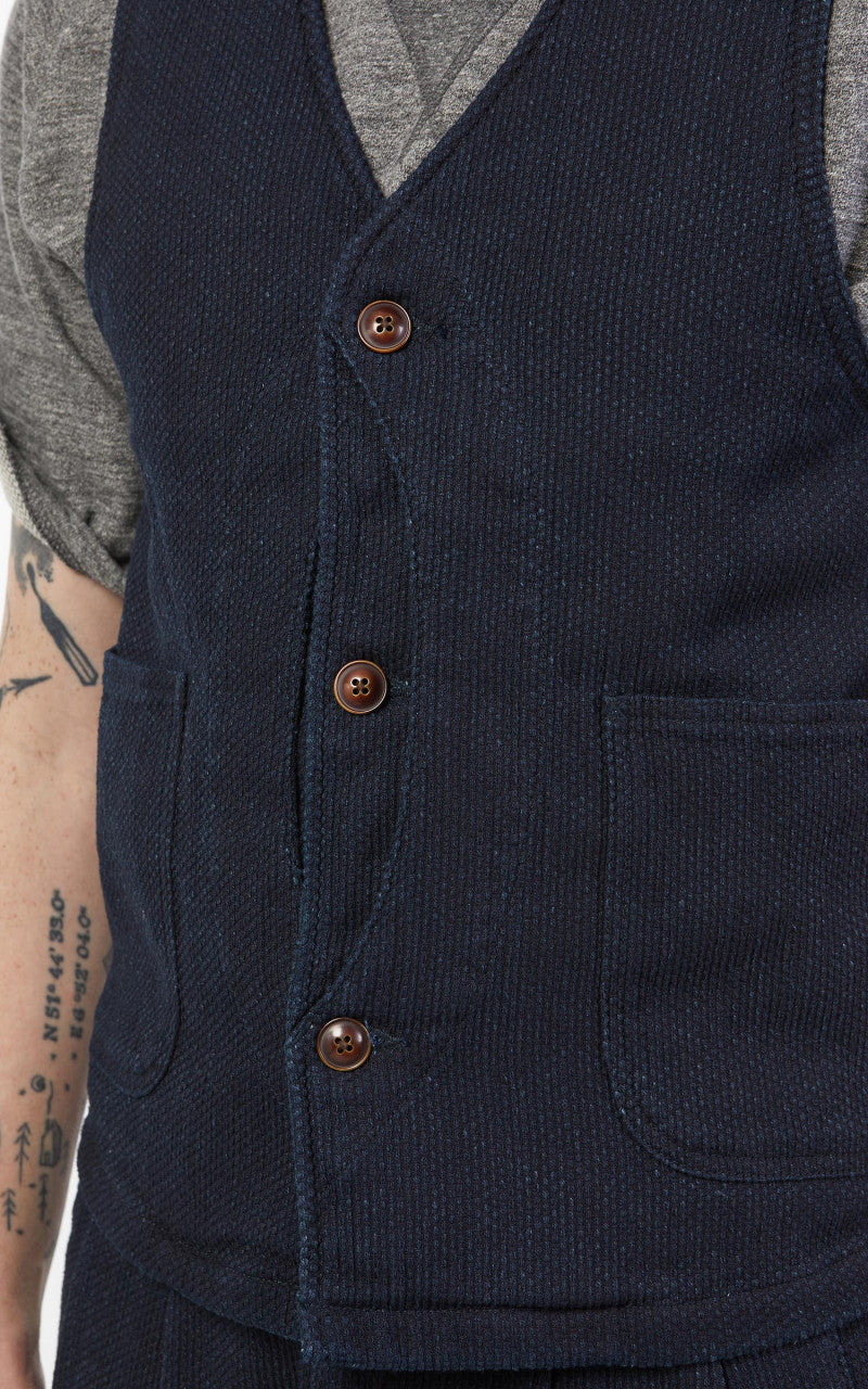 Japan Blue Sashiko Hunting Vest Indigo