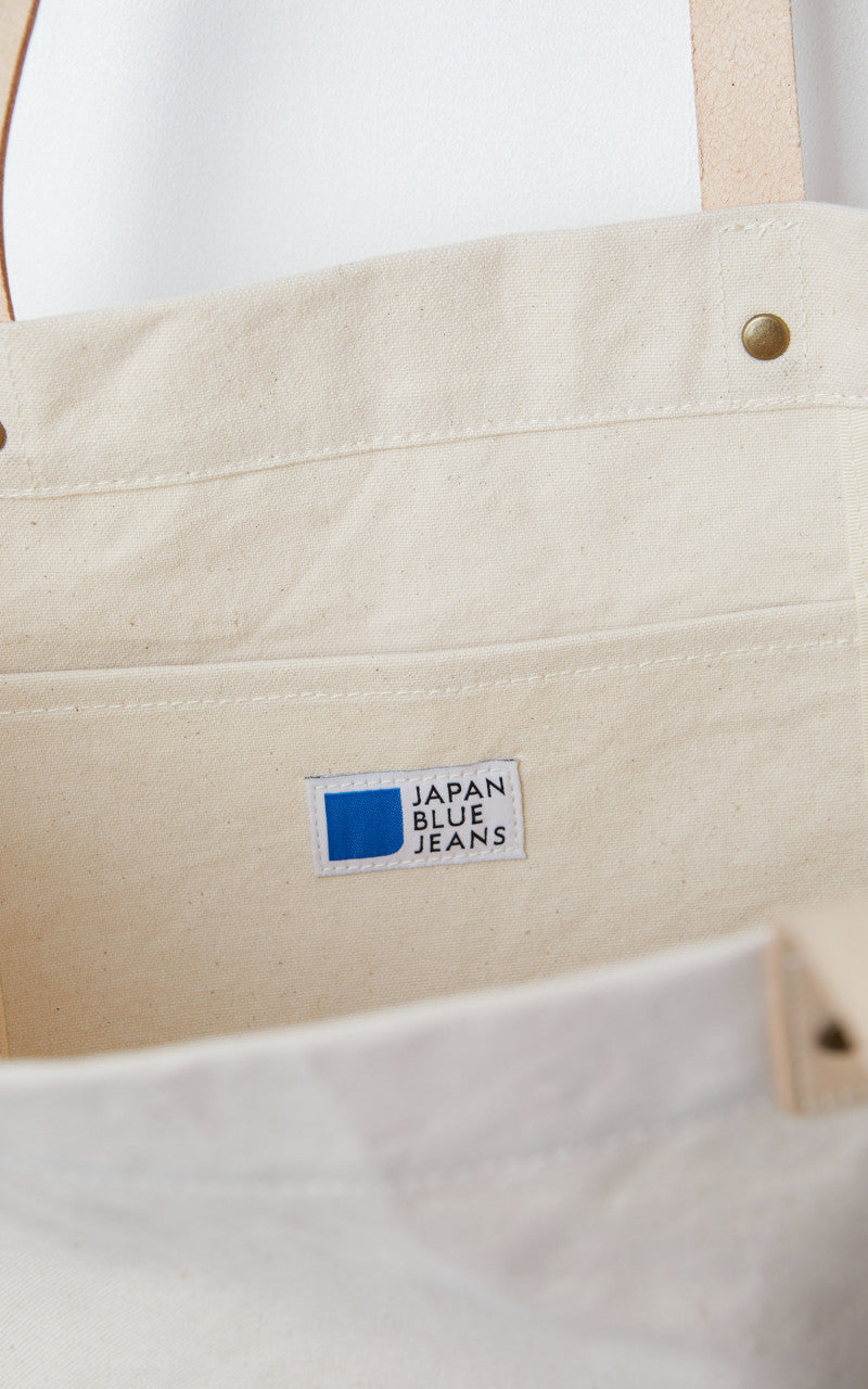 Japan Blue Denim Tote Bag Cream