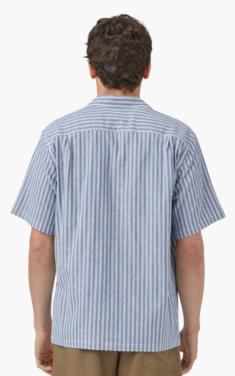 Portuguese Flannel Jacquard Chambray Shirt Blue/White