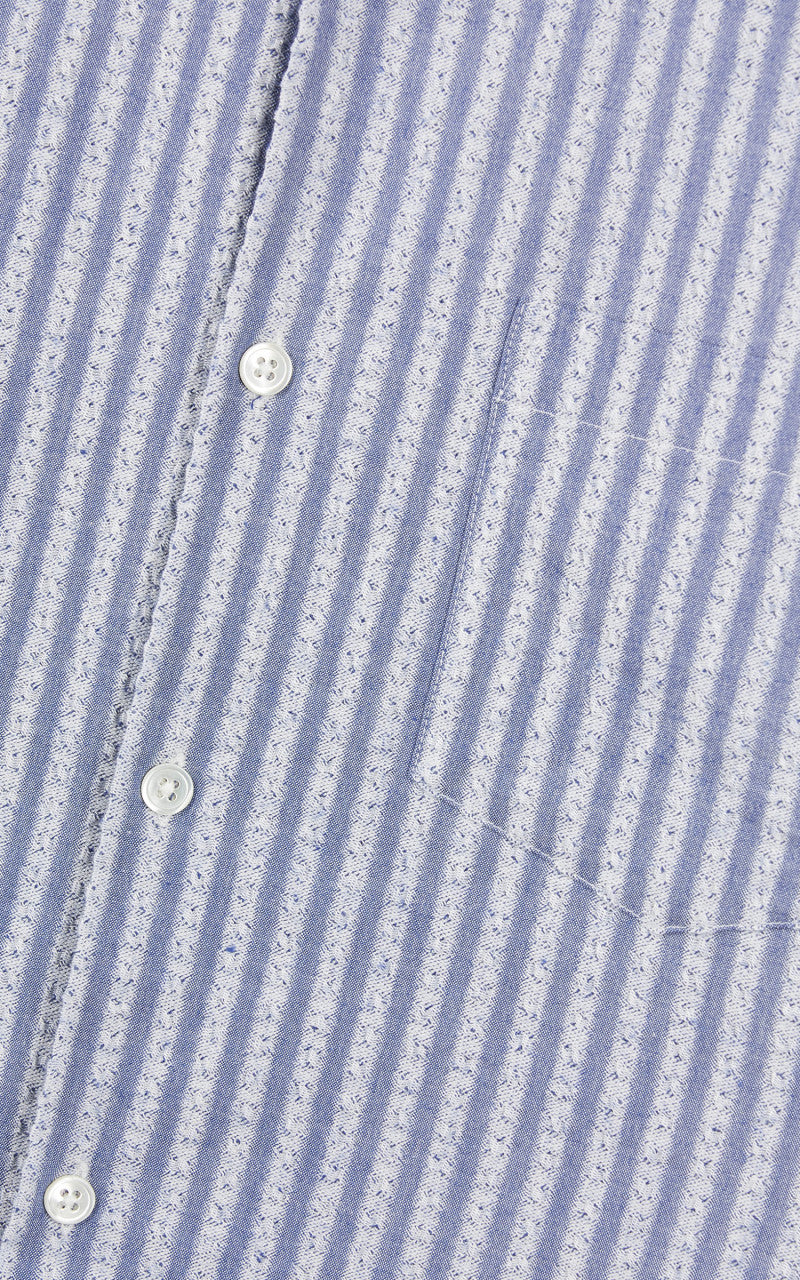 Portuguese Flannel Jacquard Chambray Shirt Blue/White