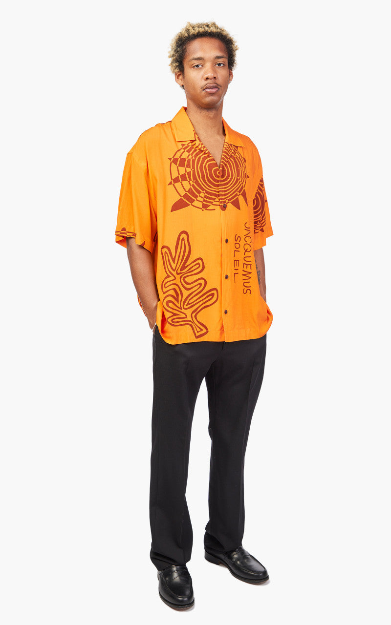 Jacquemus La Chemise Jean Print Orange Arty Sun