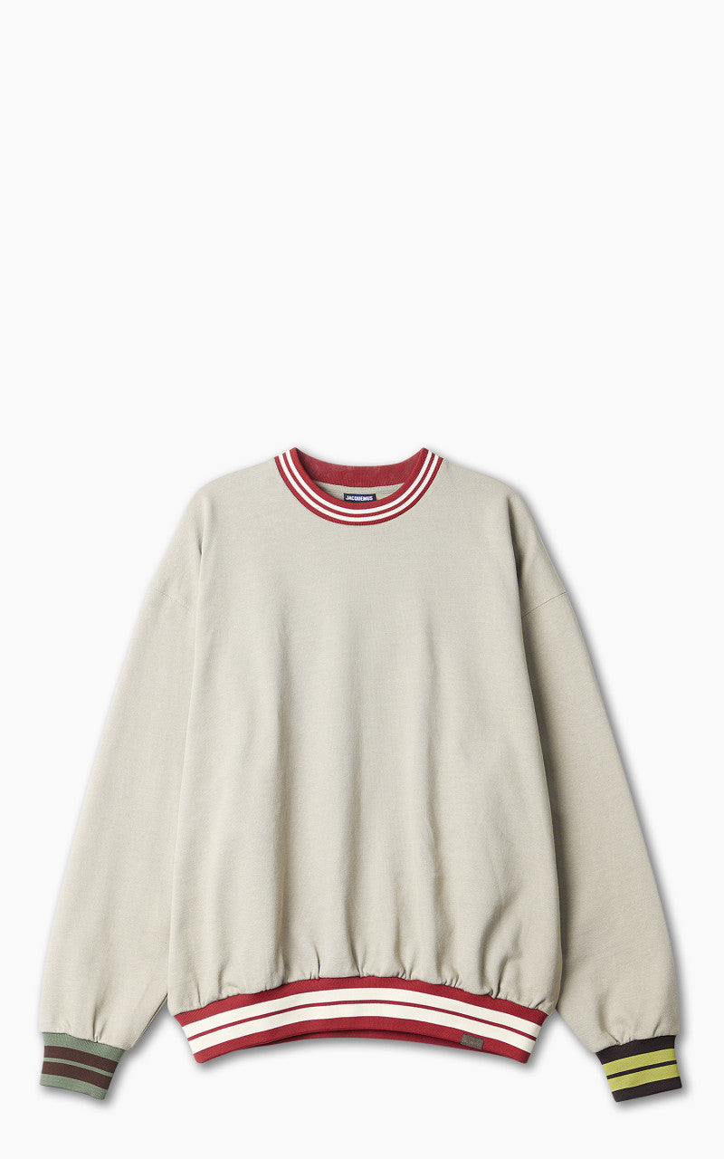 Jacquemus Le Sweatshirt Lasso Striped Rib Sweatshirt Khaki