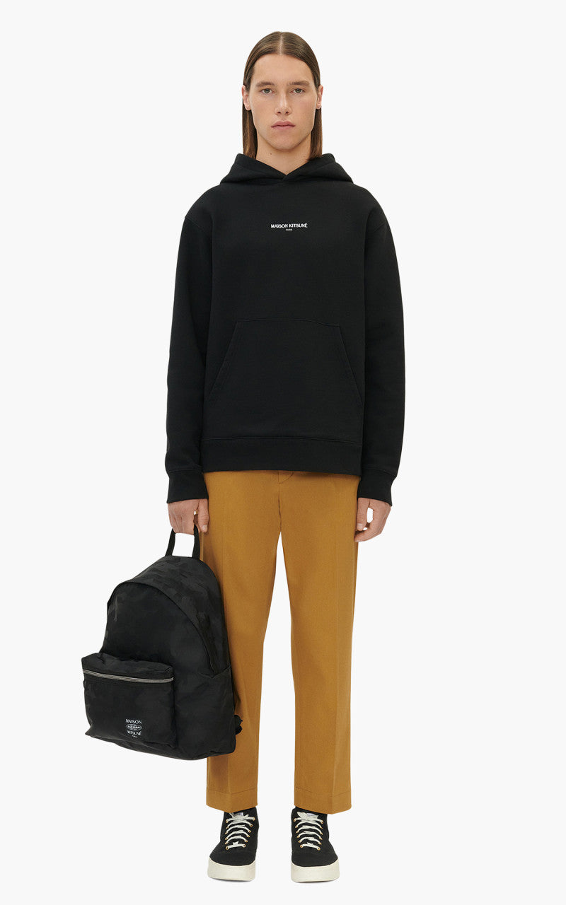 Maison Kitsuné Embroidery Cordless Hoodie Black