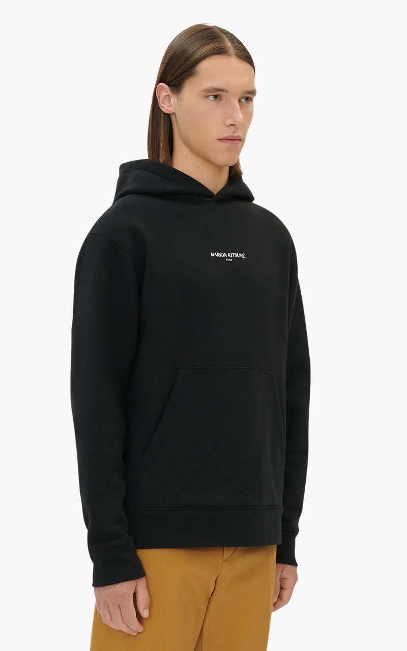Maison Kitsuné Embroidery Cordless Hoodie Black