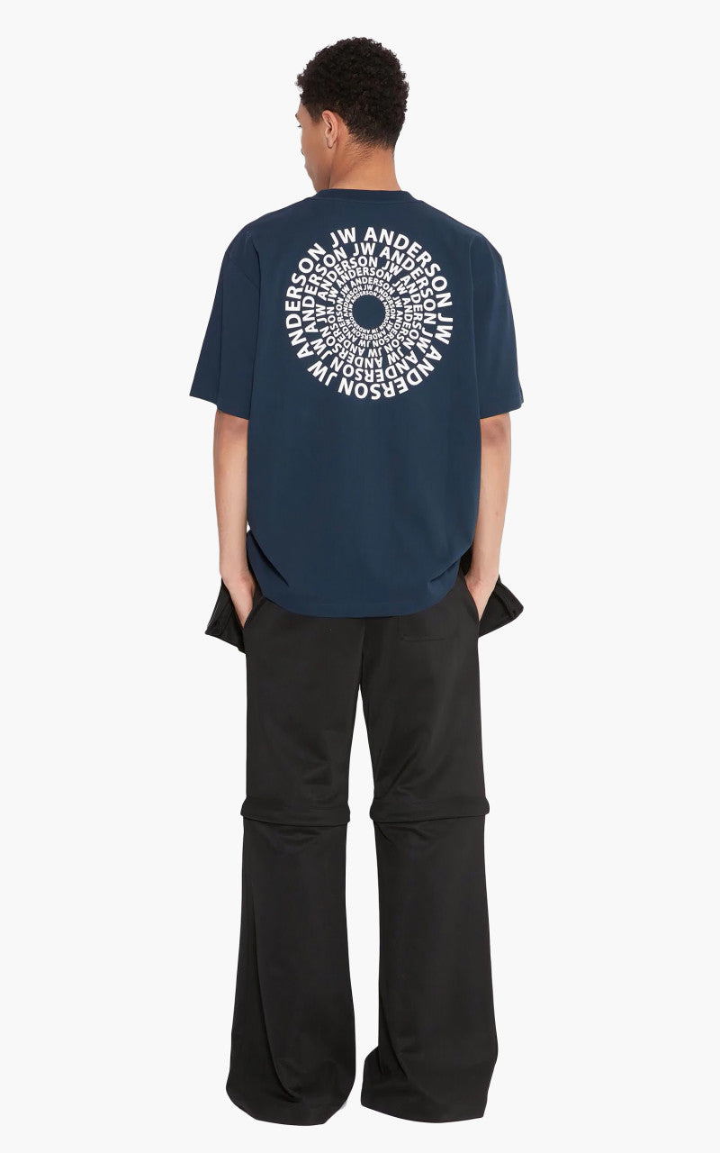JW Anderson Swirl Logo Classic T-Shirt Navy