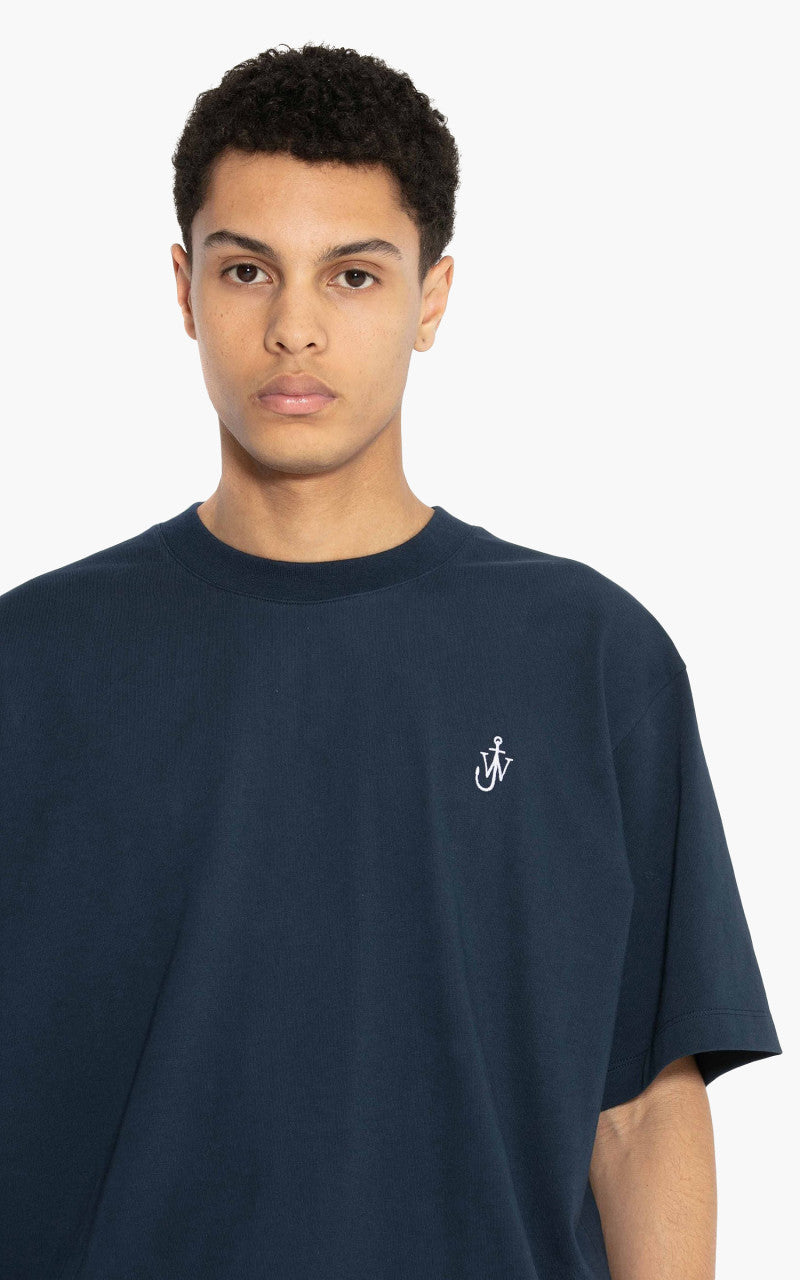 JW Anderson Swirl Logo Classic T-Shirt Navy