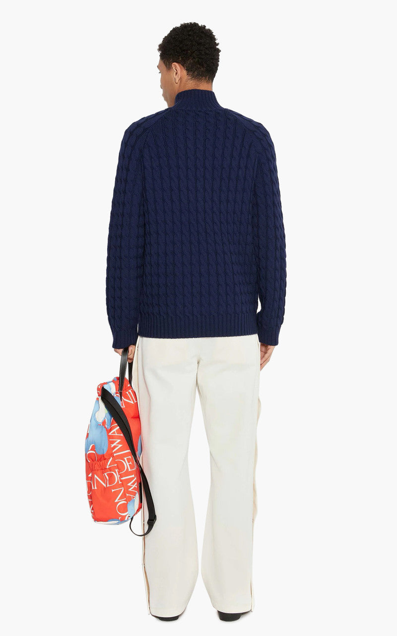 JW Anderson JWA Cable Knit Henley Jumper Navy