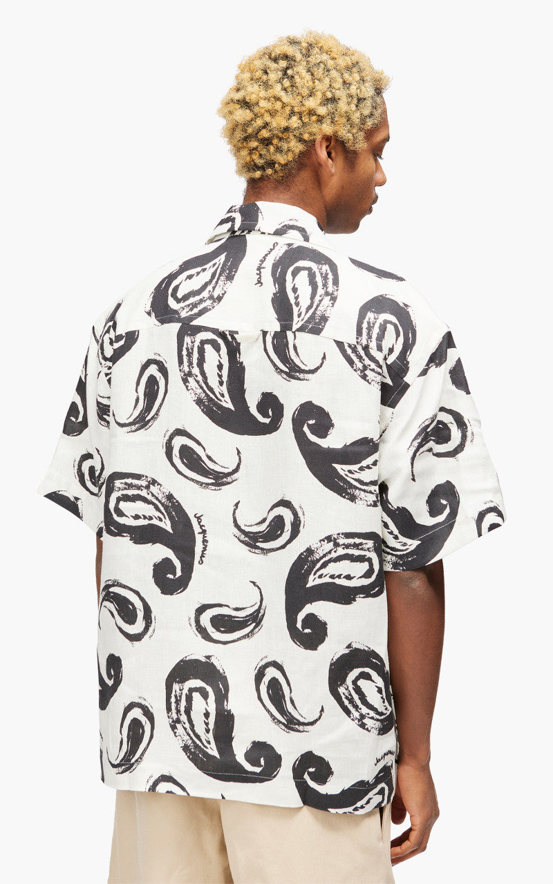 Jacquemus La Chemise Jean Painted Paisley Bowling Shirt White/Black