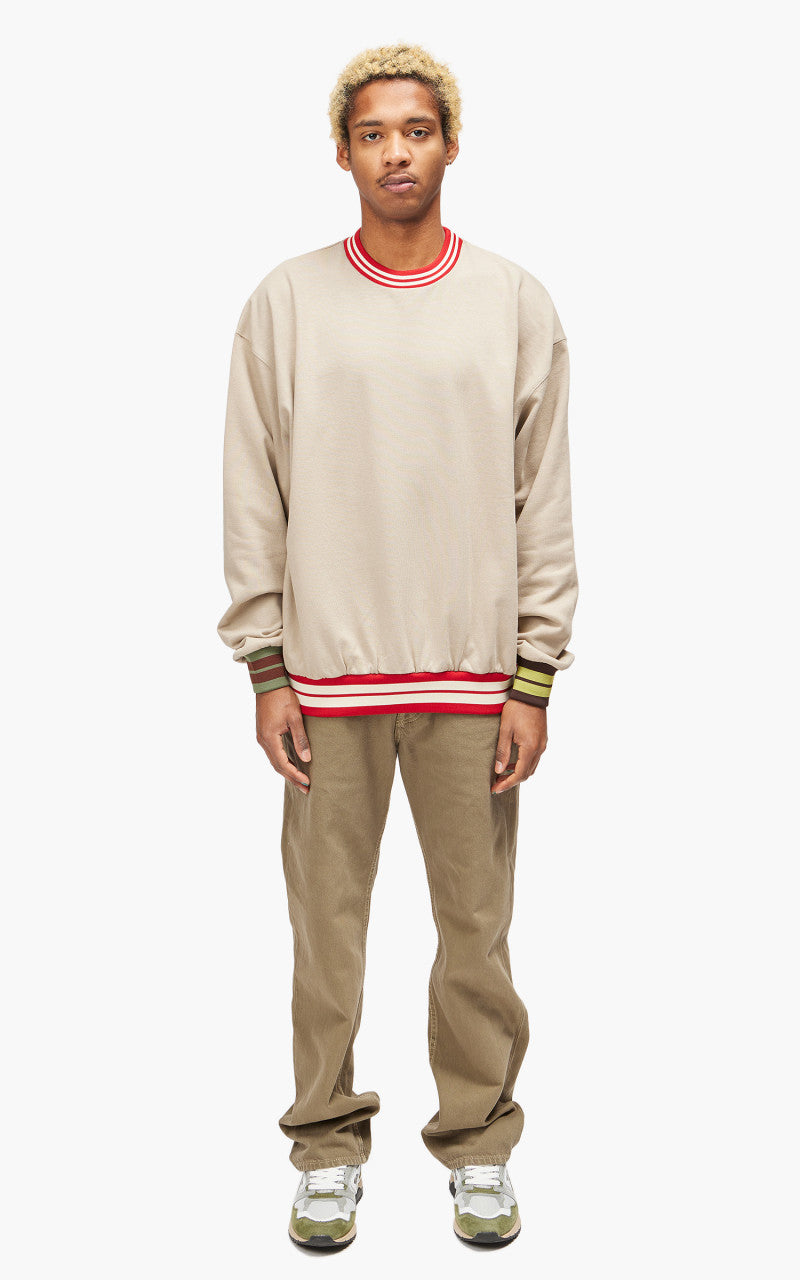 Jacquemus Le Sweatshirt Lasso Striped Rib Sweatshirt Khaki