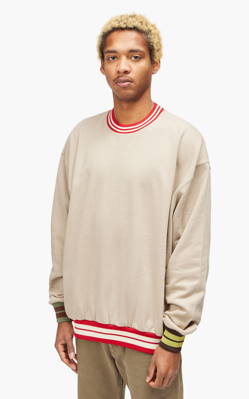 Jacquemus Le Sweatshirt Lasso Striped Rib Sweatshirt Khaki