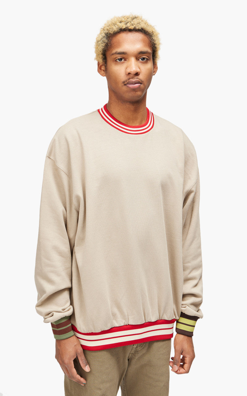 Jacquemus Le Sweatshirt Lasso Striped Rib Sweatshirt Khaki