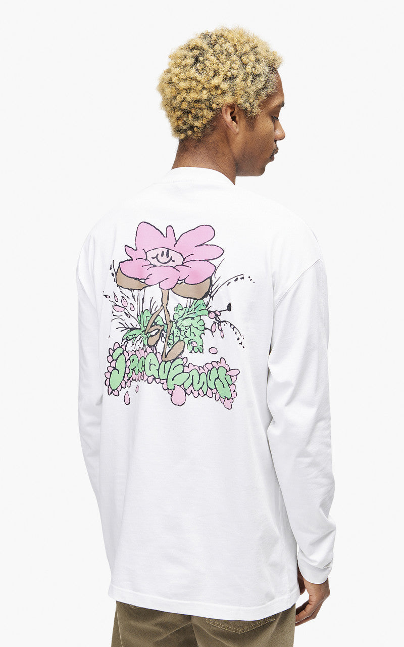Jacquemus Le T-Shirt Desenho L/S Print Marguerita White
