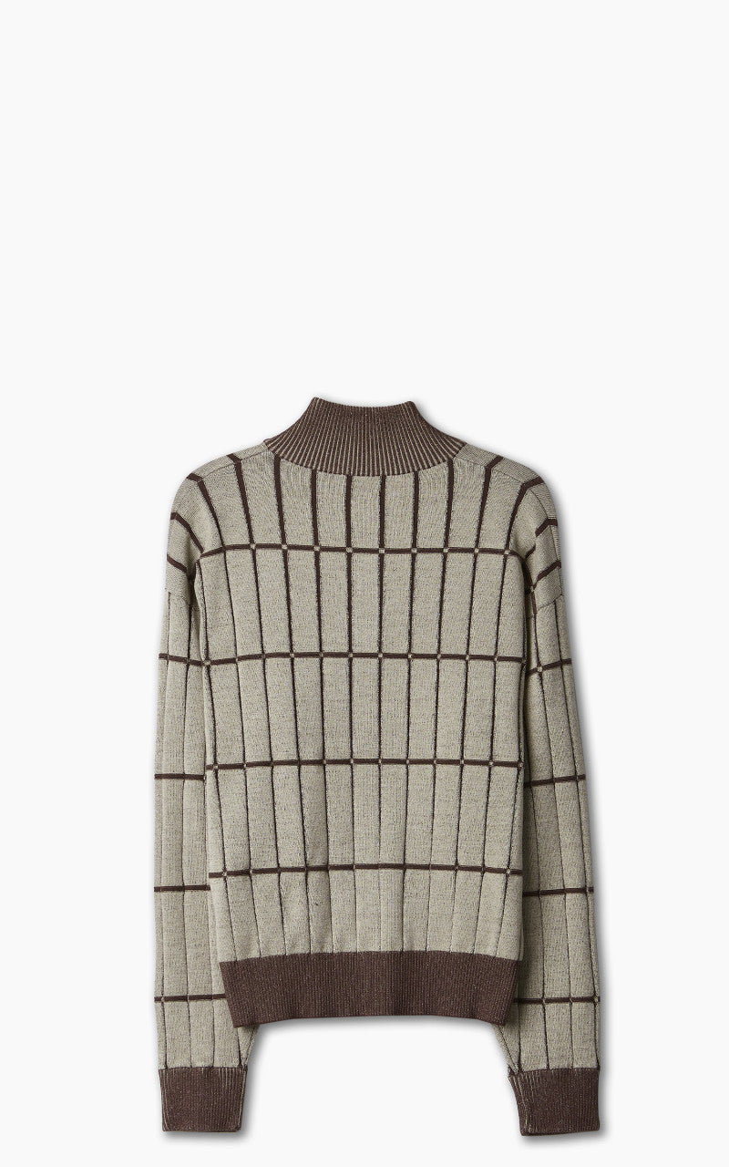 Jacquemus Le Pull Malha Checkered Knit Polo Multi-Beige