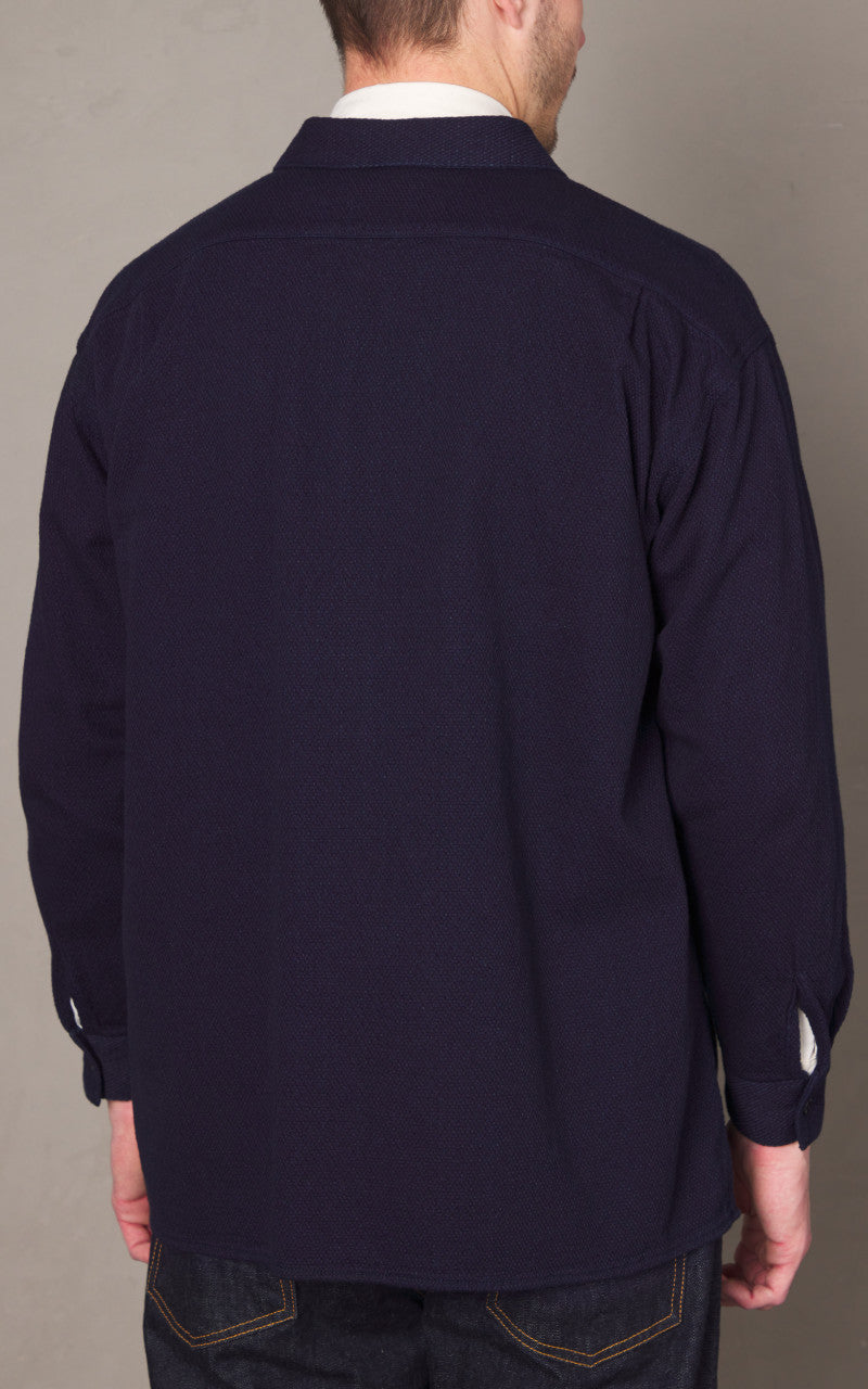 Japan Blue Sashiko Jacquard Shirt Indigo