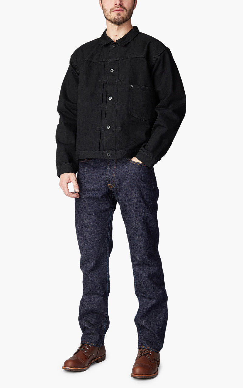 Japan Blue Classic Denim Jacket Aging Washed Black