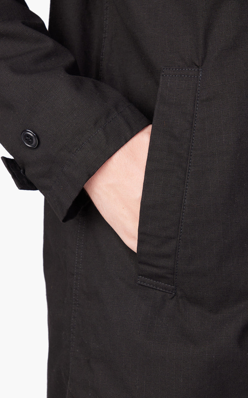 Japan Blue Balmacaan Coat Black