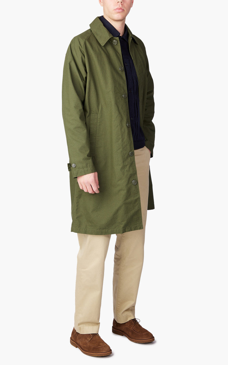 Japan Blue Balmacaan Coat Olive Drab