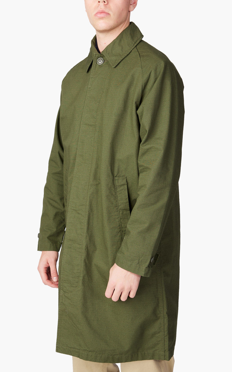 Japan Blue Balmacaan Coat Olive Drab