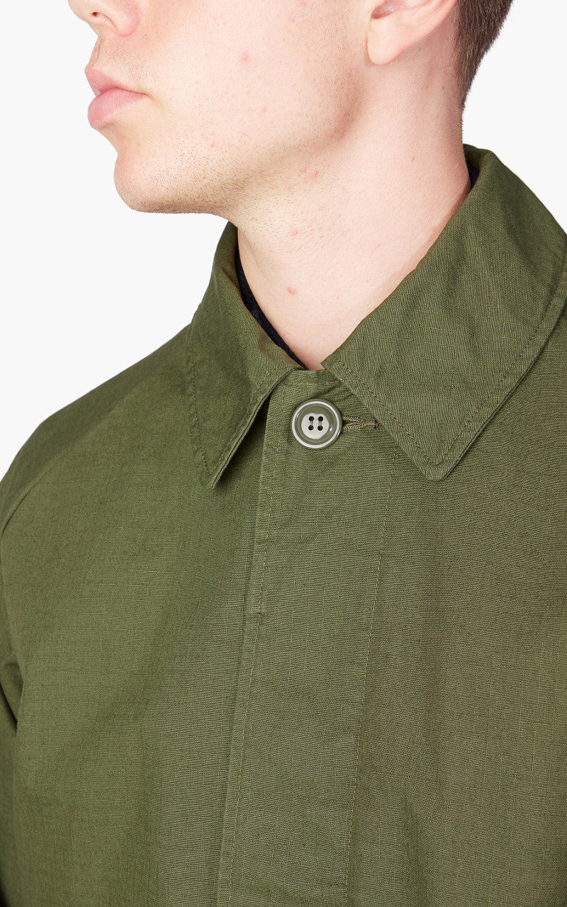 Japan Blue Balmacaan Coat Olive Drab