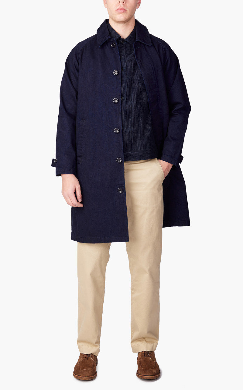 Japan Blue Balmacaan Coat Indigo 12.5oz