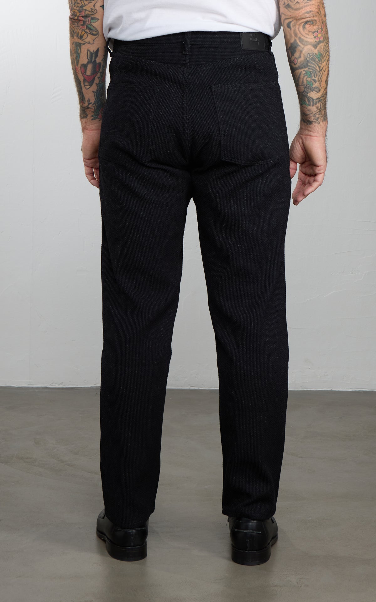 Japan Blue JBJE1525 Sashiko Wide Tapered Pants Black