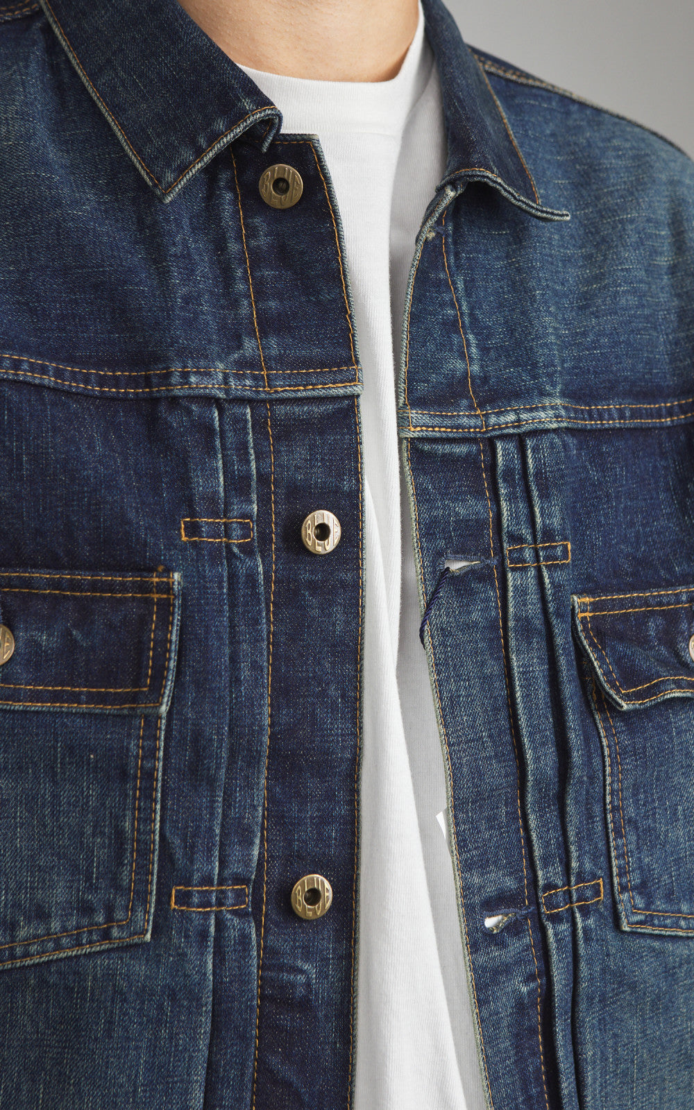 Japan Blue JBGJ1000 Type 2 Denim Jacket Dark Indigo Aging Wash 14.8oz