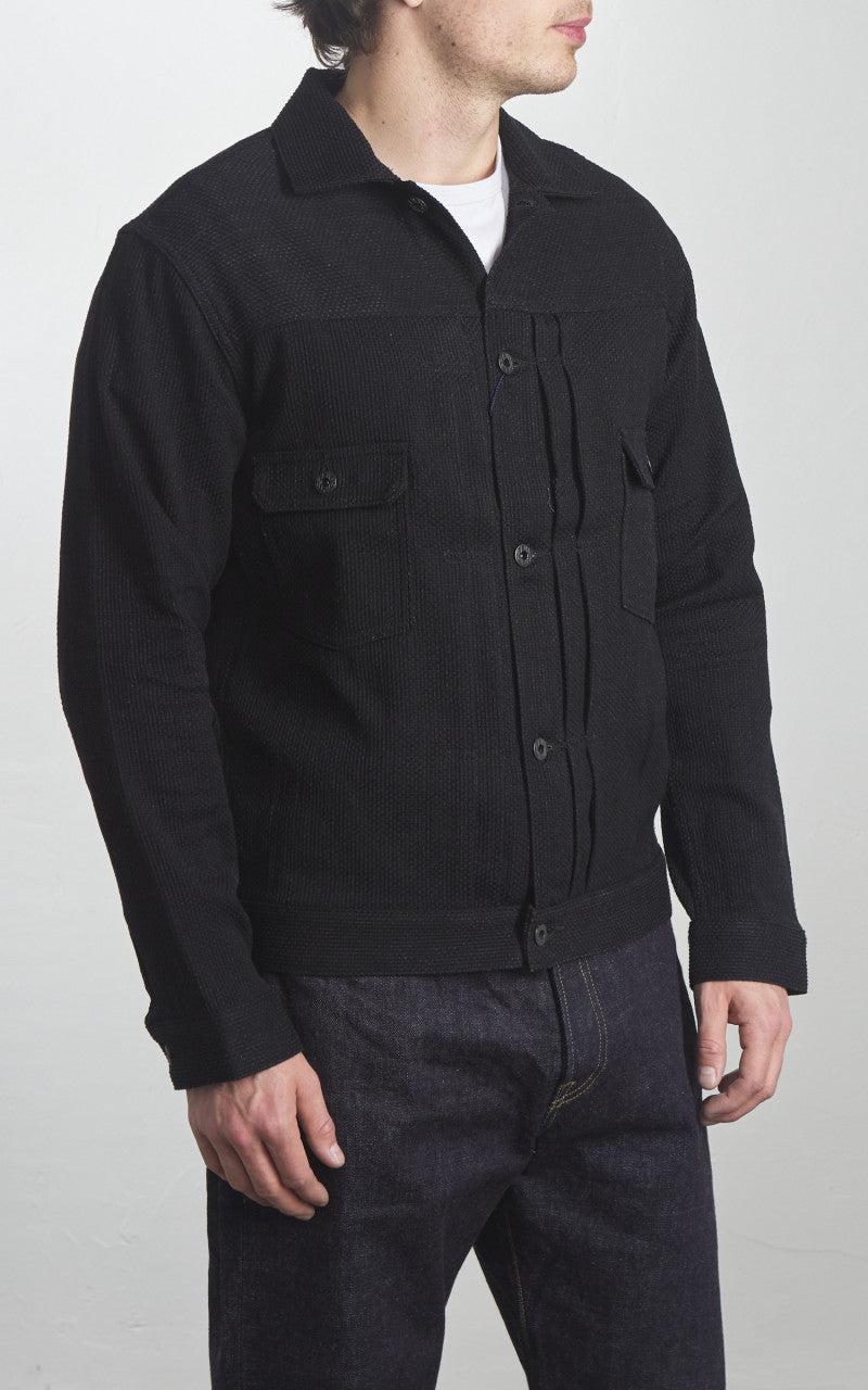 Japan Blue JBGJ1025 Sashiko Type 2 Denim Jacket Black 11oz