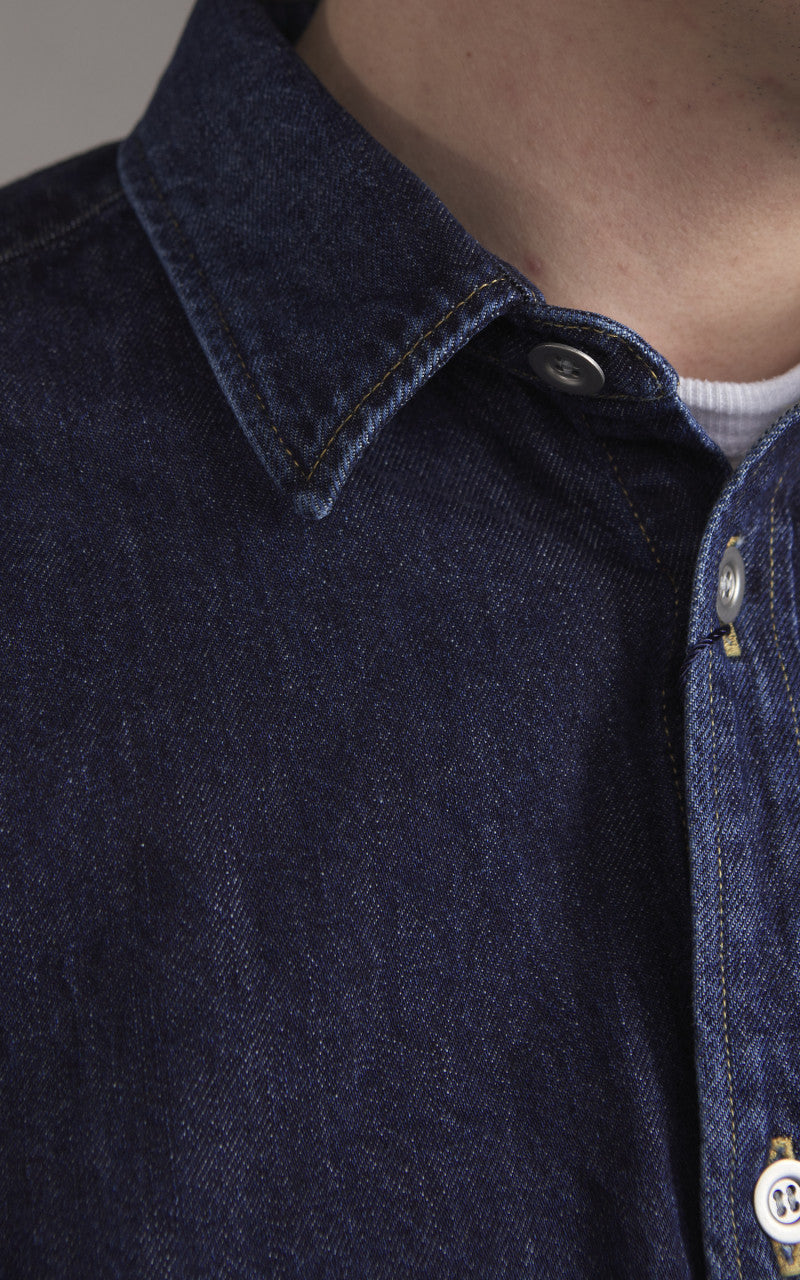 Japan Blue JBLS1049 Denim Shirt Vintage Wash Dark Indigo 13oz