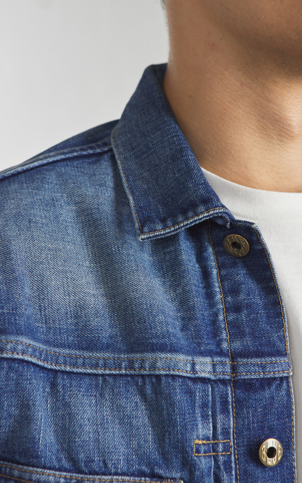 Japan Blue JBGJ1001 Type 2 Denim Jacket Mid Indigo Aging Wash 12.5oz