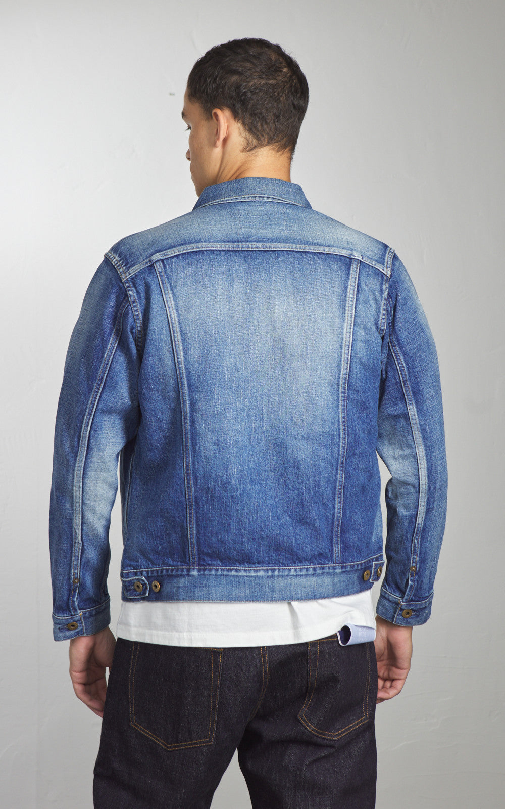 Japan Blue JBGJ1001 Type 2 Denim Jacket Mid Indigo Aging Wash 12.5oz