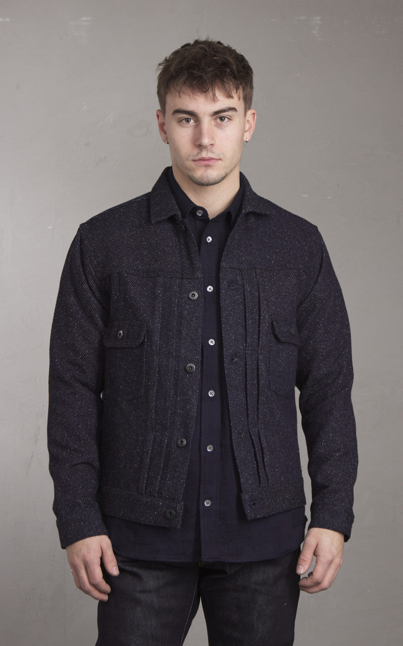 Japan Blue JBGJ1013 Type 2 Tweed Denim Jacket Dark Indigo 12oz
