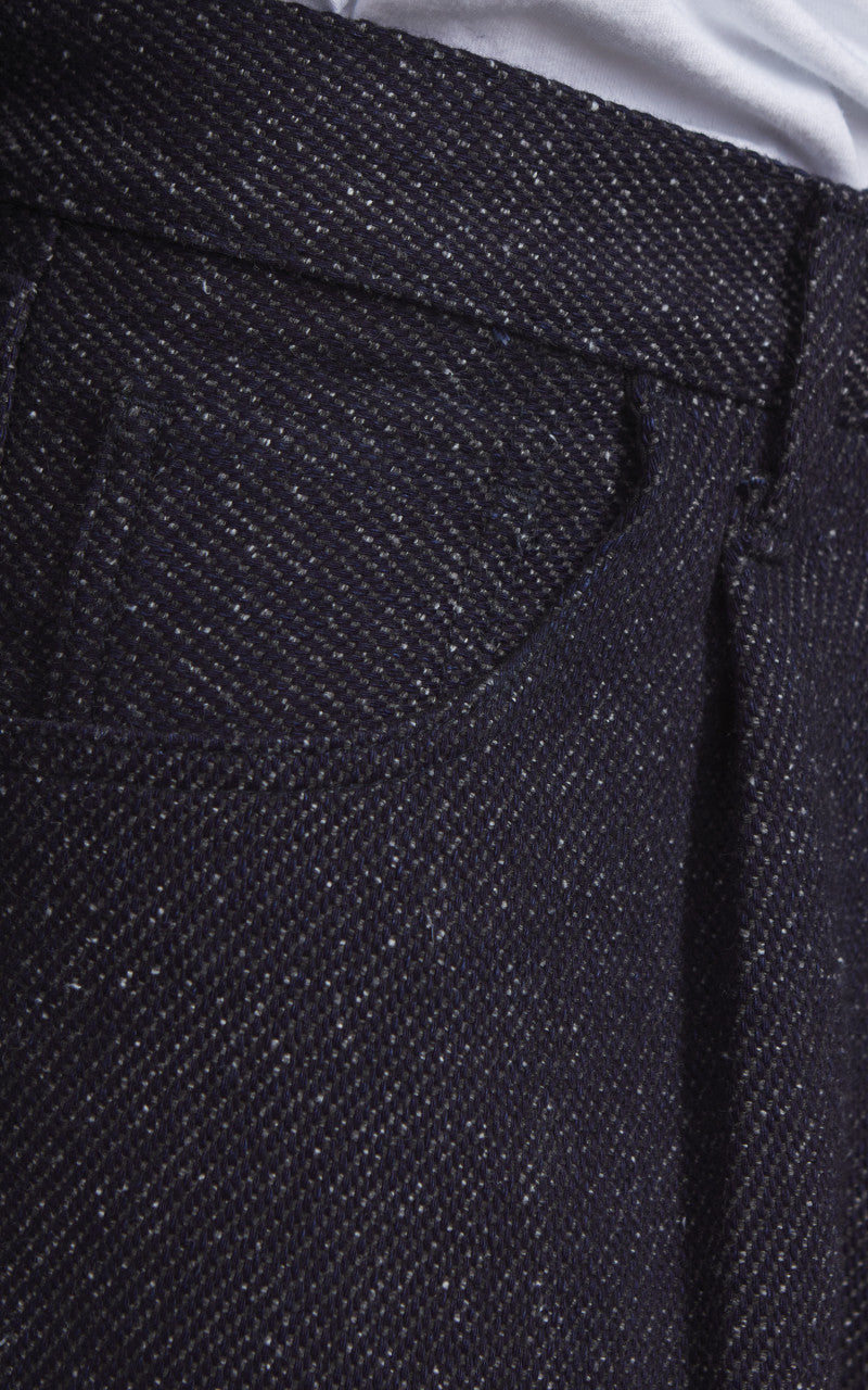 Japan Blue JBJE1513 Wide Tapered Tweed Denim 5P Trouser Dark Indigo 12oz