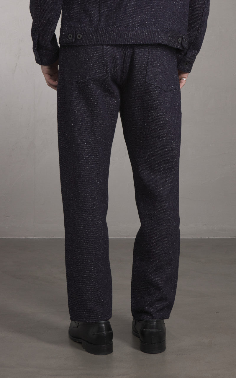 Japan Blue JBJE1513 Wide Tapered Tweed Denim 5P Trouser Dark Indigo 12oz