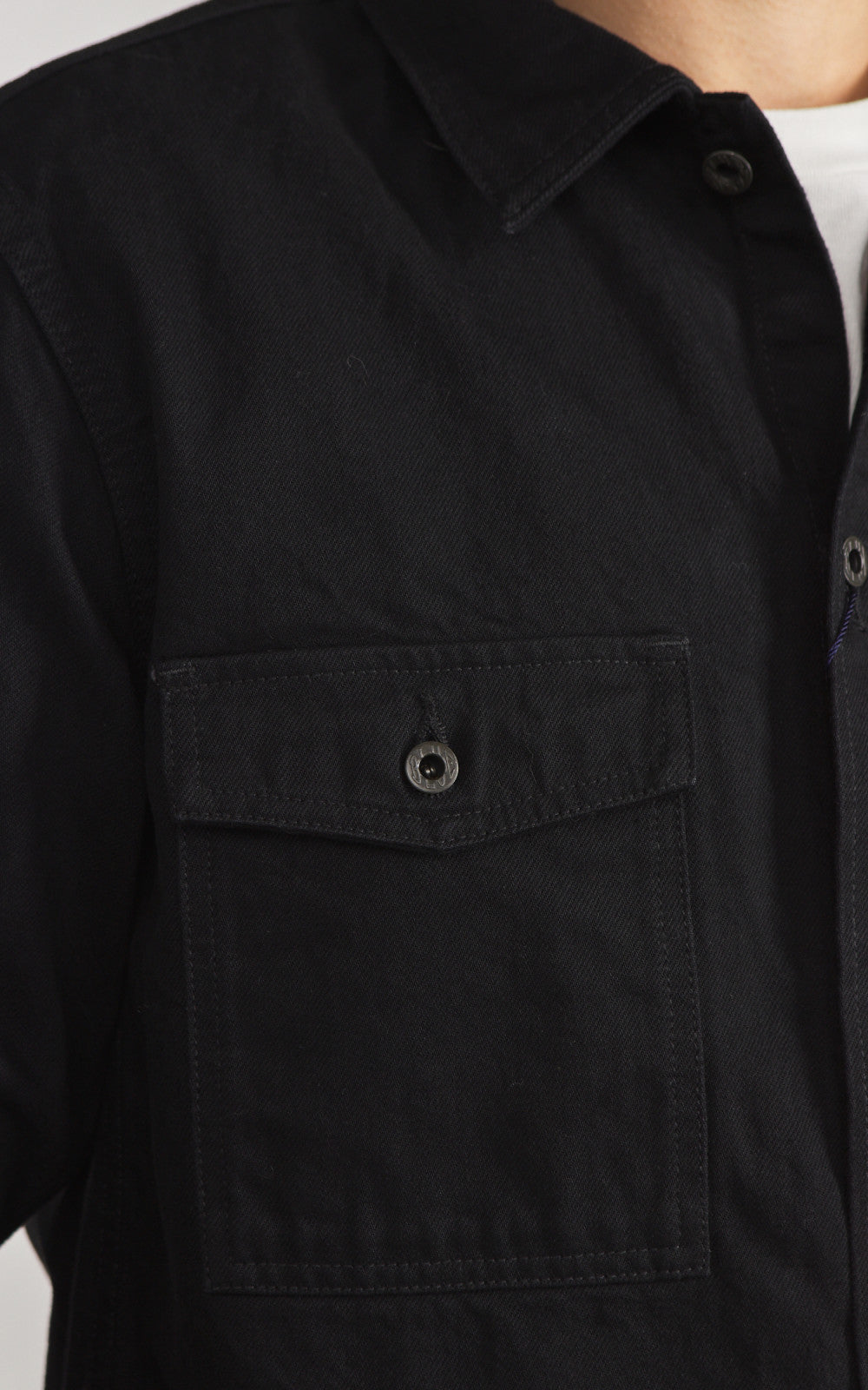 Japan Blue JBLS1017 Denim CPO Shirt Black 13oz