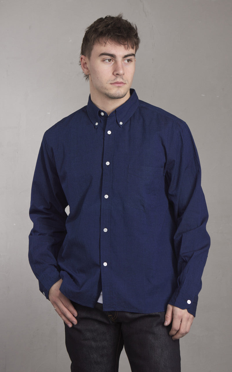 Japan Blue Cote d’Ivoire Cotton Selvedge Chambray Shirt Dark Indigo