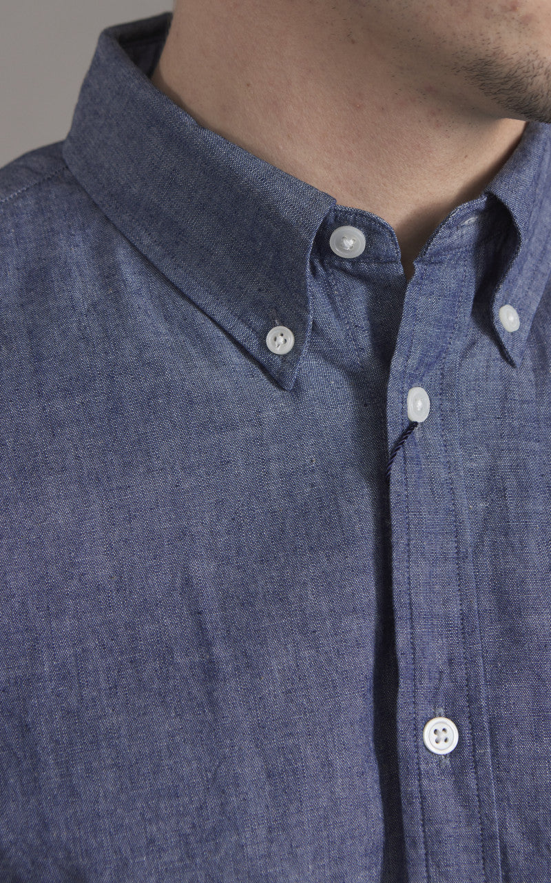 Japan Blue Cote d’Ivoire Cotton Selvedge Chambray Shirt Indigo
