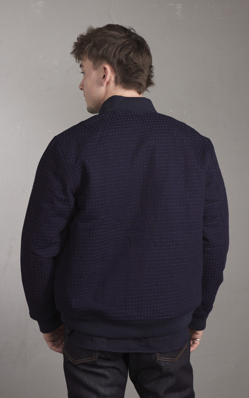 Japan Blue JBOT1308 Sashiko Bomber Jacket Dark Indigo