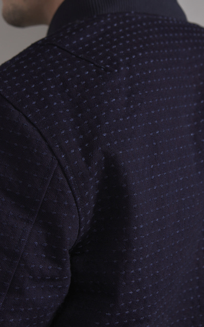 Japan Blue JBOT1308 Sashiko Bomber Jacket Dark Indigo