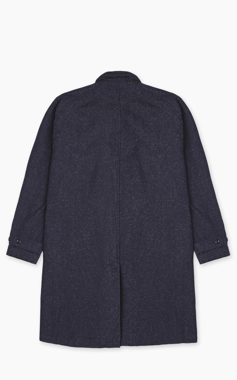 Japan Blue JBOT1513 Tweed Denim Balmacaan Coat Dark Indigo 12oz