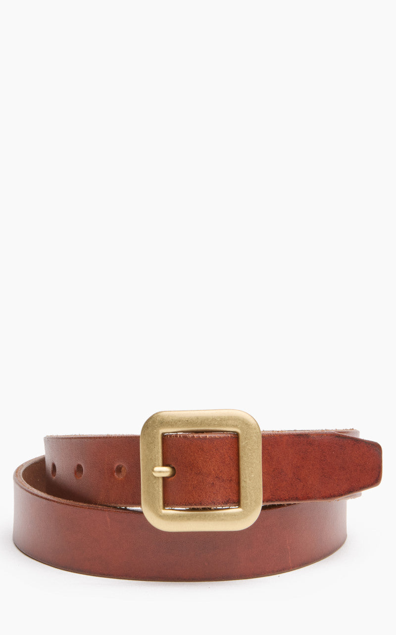 Jean Dessel Heavy Square Buckle Belt 3cm Cognac