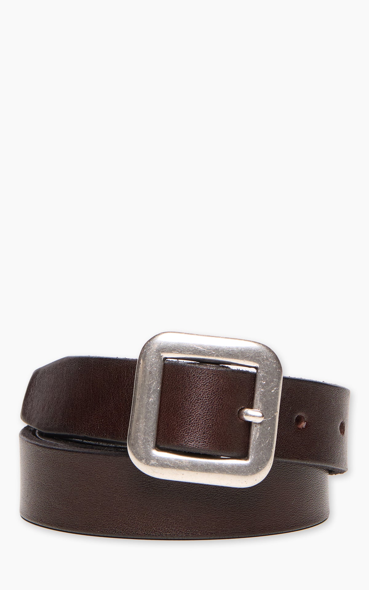 Jean Dessel Heavy Square Buckle Belt 3cm Dark Brown