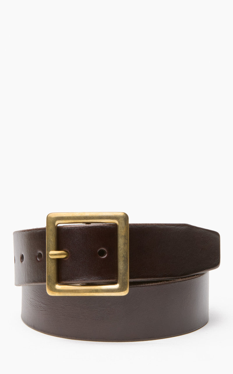 Jean Dessel Heavy Square Buckle Belt 4cm Dark Brown