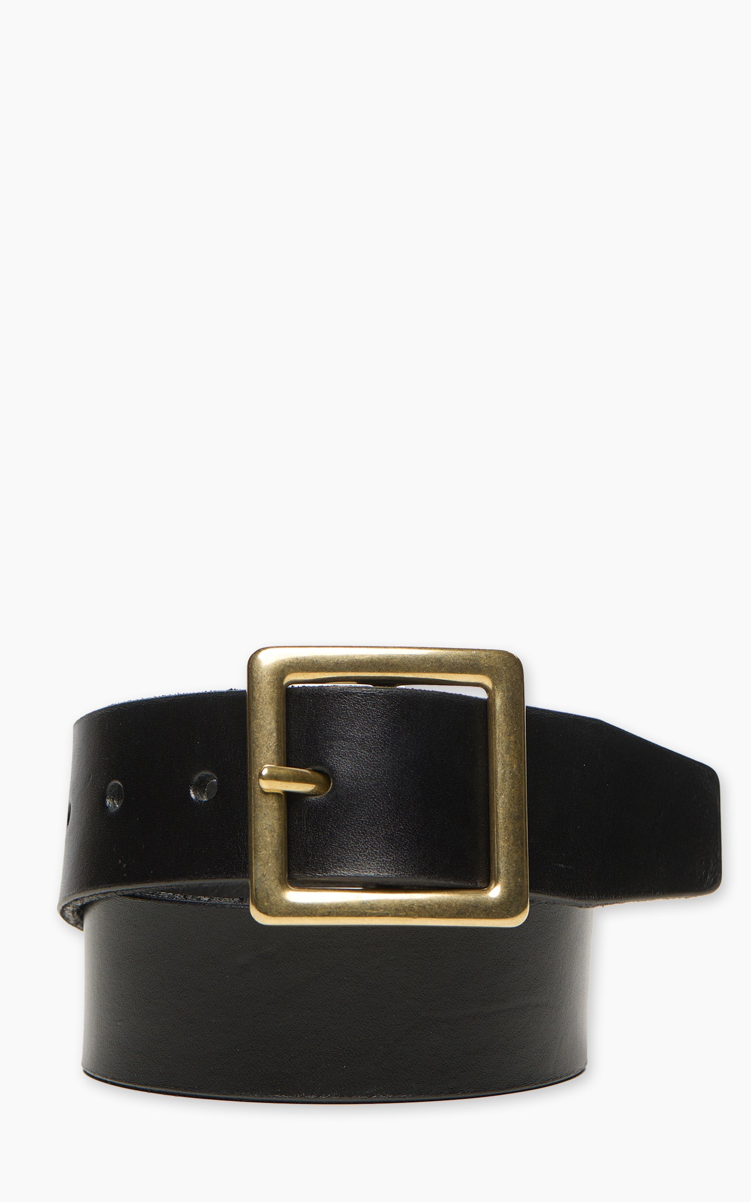 Jean Dessel Heavy Square Gold Buckle Belt 4cm Black