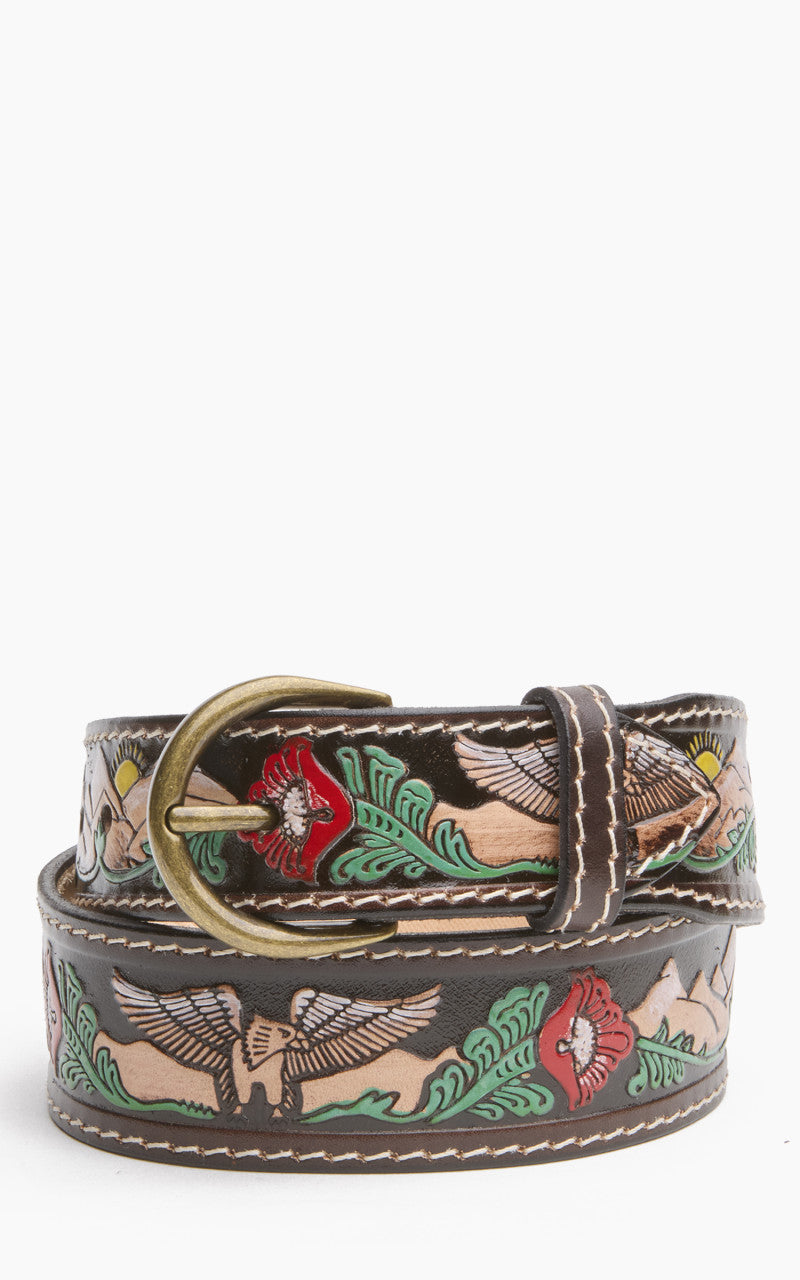 Jean Dessel Half Round Buckle Belt Painted Eagle