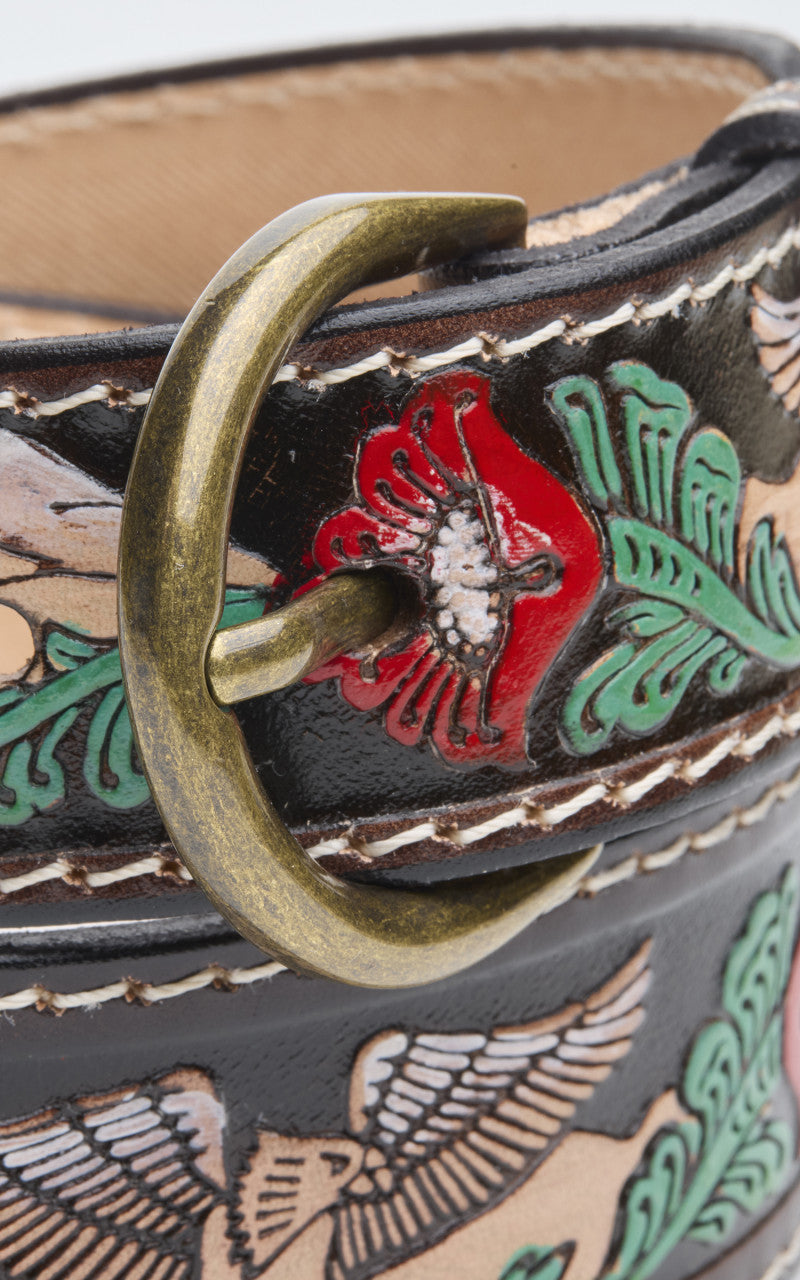 Jean Dessel Half Round Buckle Belt Painted Eagle