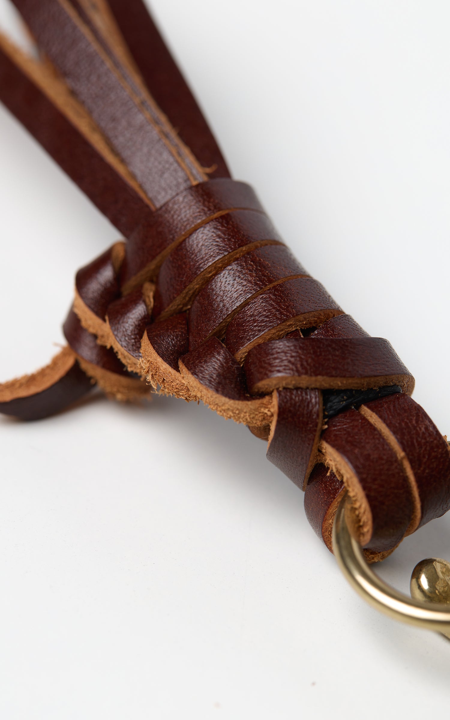 Jean Dessel Hand-Woven Leather Wallet Chain Brown