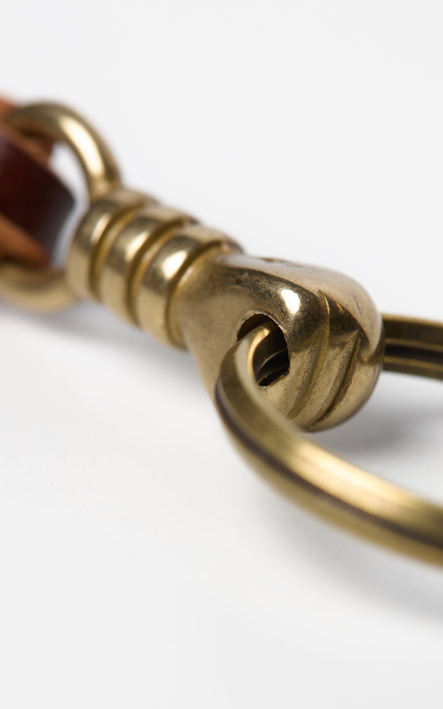 Jean Dessel Hand-Woven Leather Wallet Chain Brown