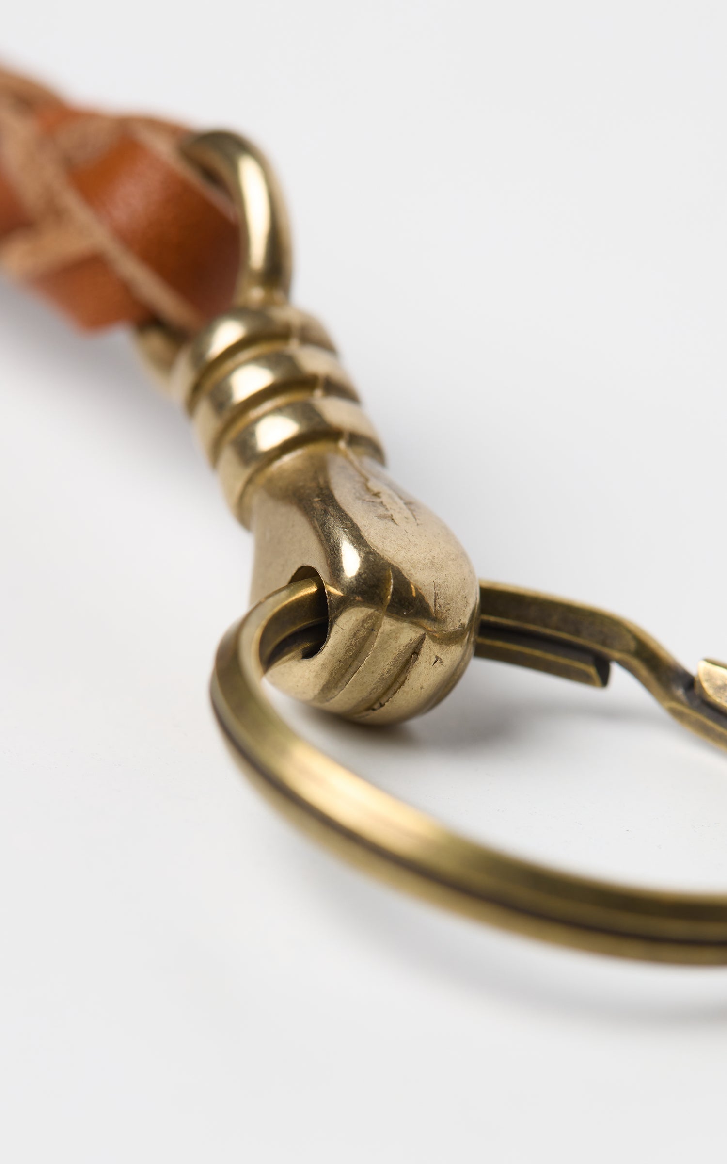 Jean Dessel Hand-Woven Leather Wallet Chain Cognac