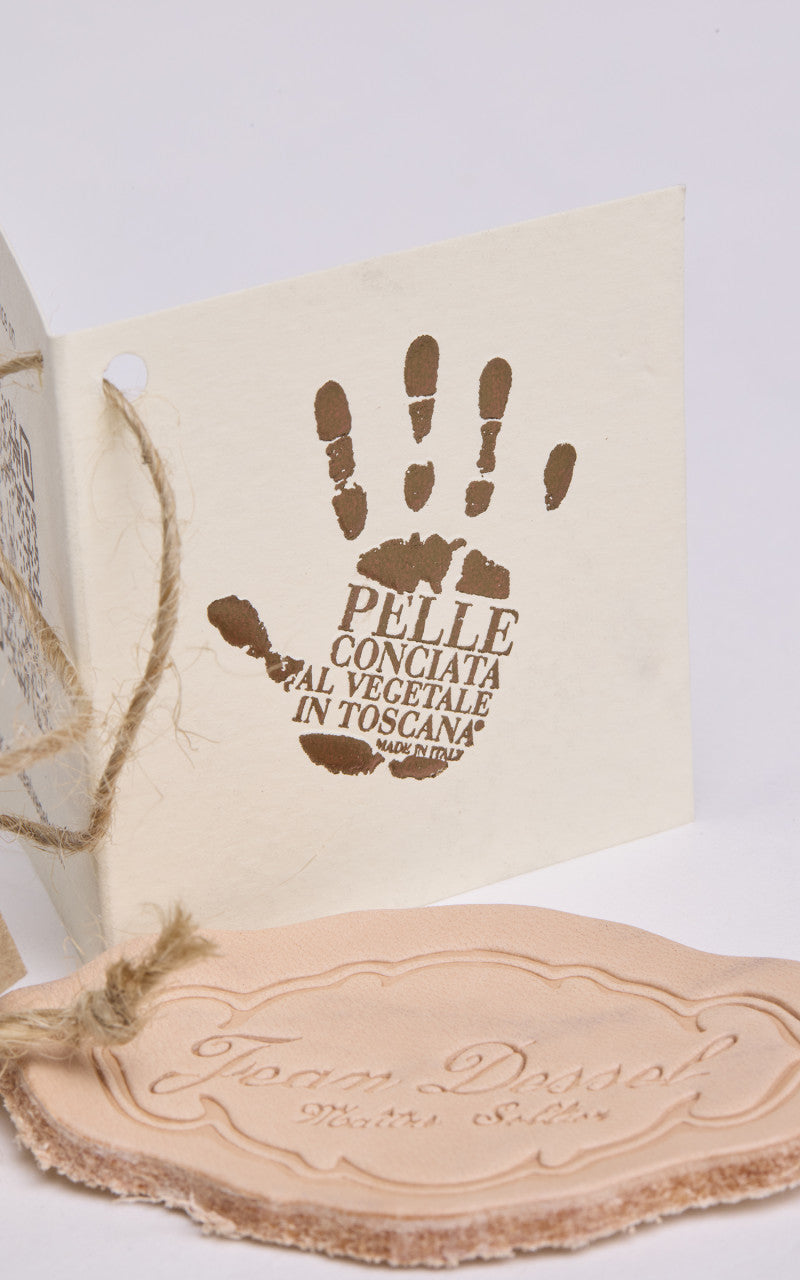 Jean Dessel Hand-Woven Leather Wallet Chain Cognac