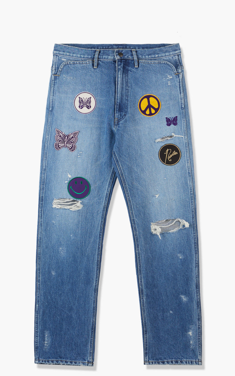 Needles Assorted Patches Straight Jean Indigo